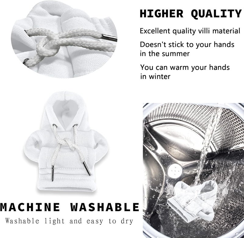 vvag Gear Shift Hoodie,Universal Shift Knob Hoodie, 4.7 Inch Car Shifter Stick Protector Decoration, Funny Hoodie Car Gear Shift Cover, Auto Interior Accessories Shifter Hoodie (White) - Image 5